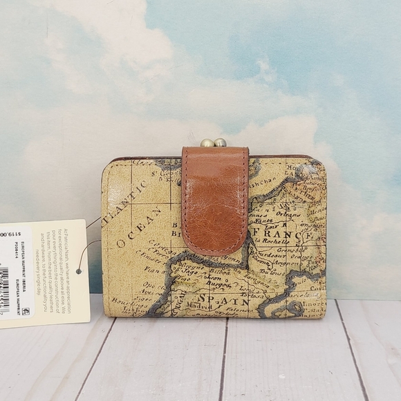 Patricia Nash Iberia Wallet European Map Printed - Picture 1 of 10